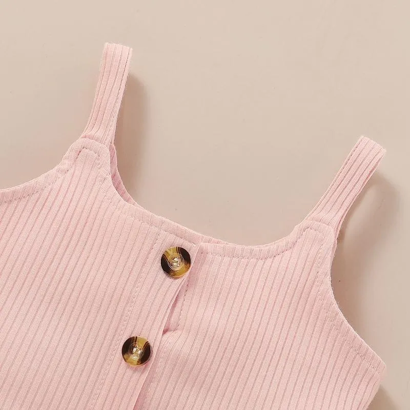 Baby Girl 3pcs Solid Color Cami Top & Shorts & Headband