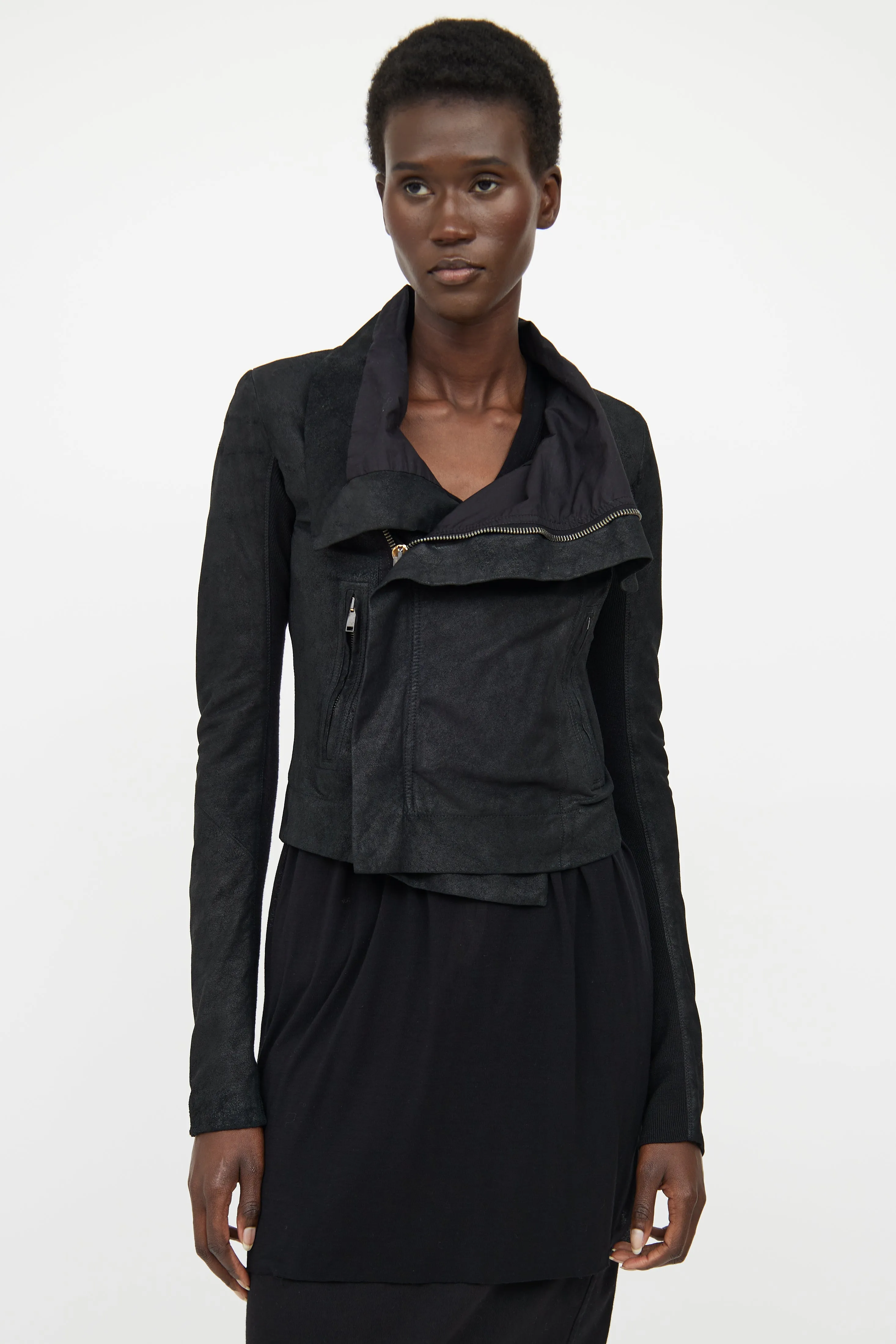 Black Leather Zip Jacket