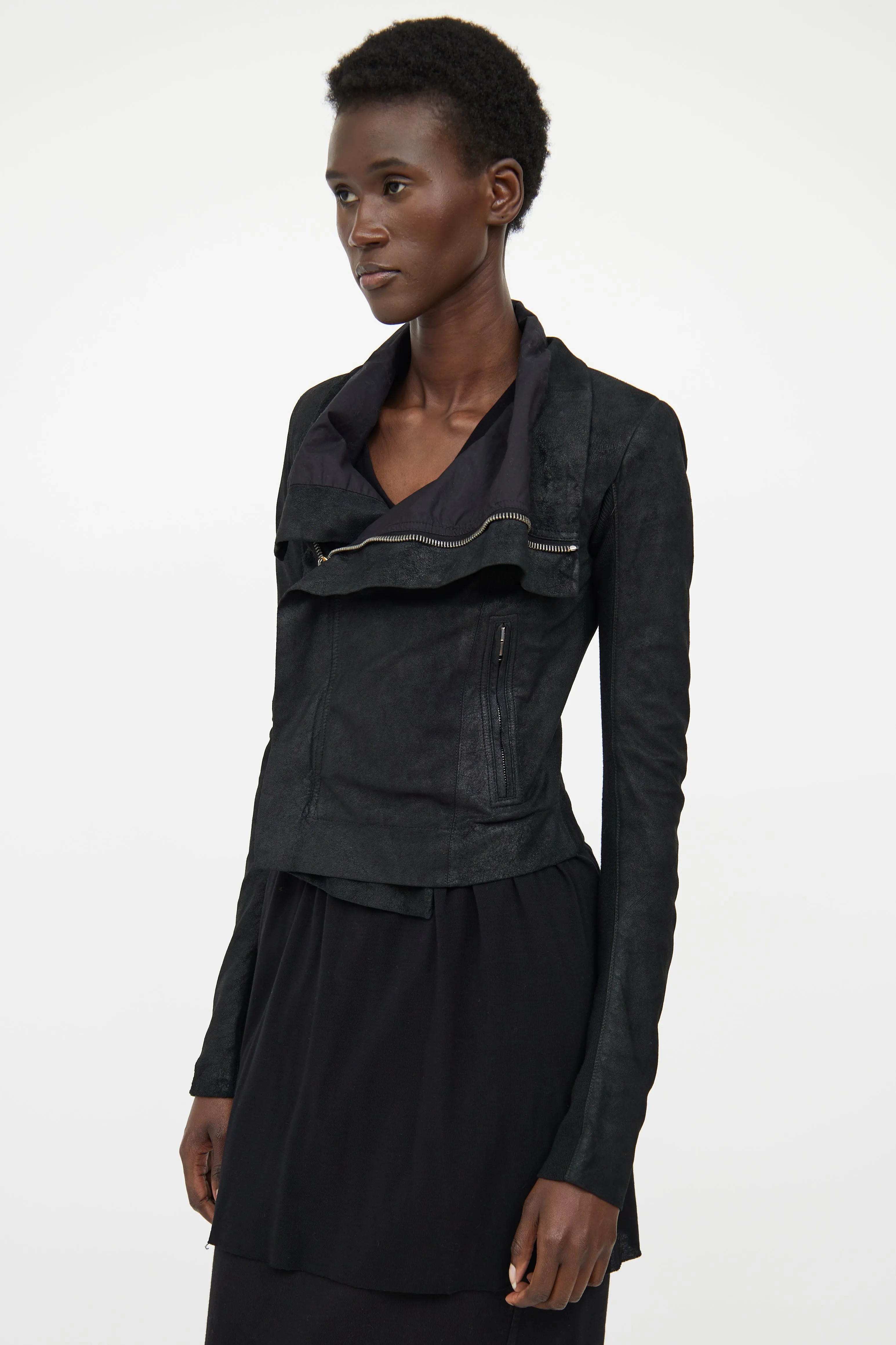 Black Leather Zip Jacket