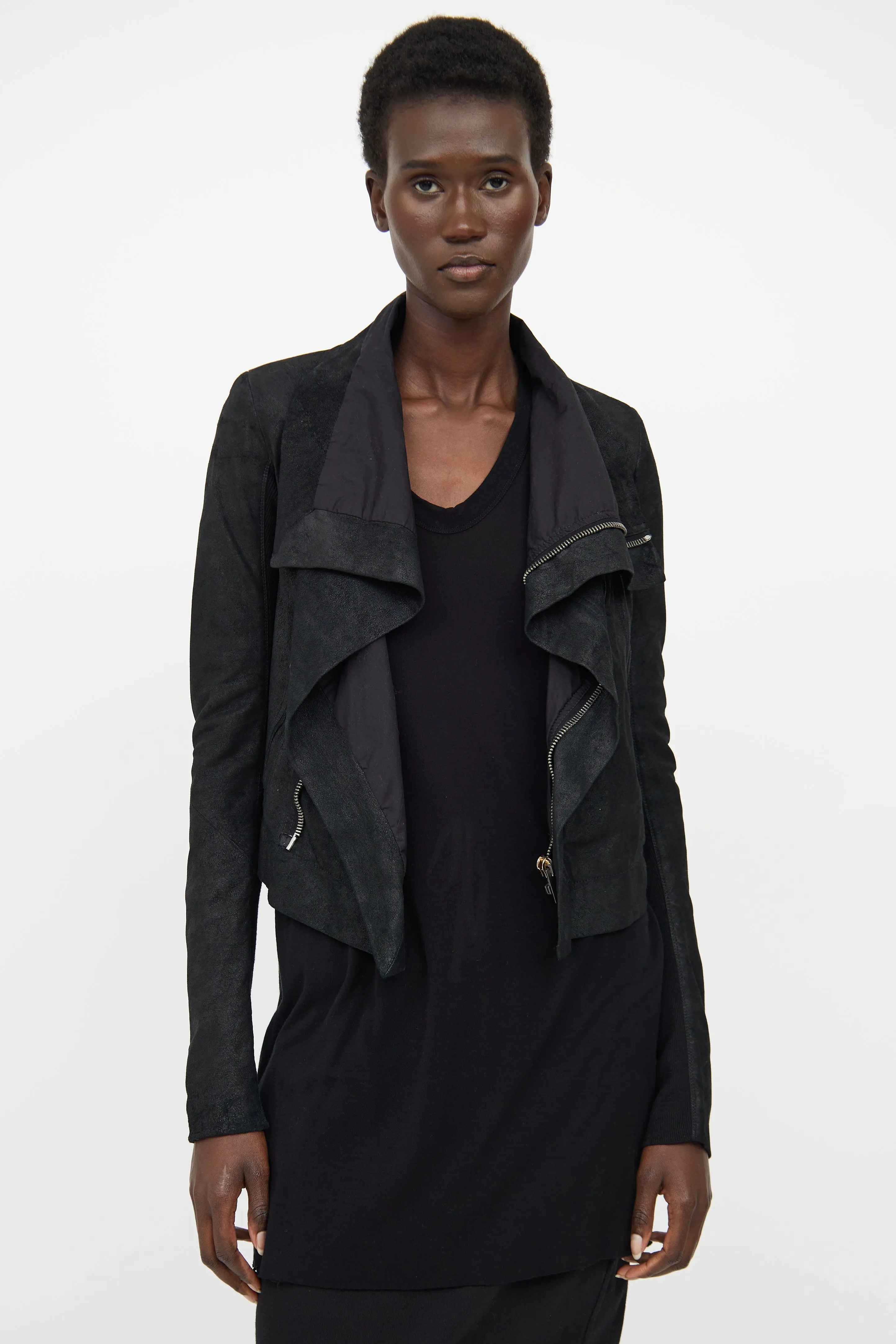 Black Leather Zip Jacket