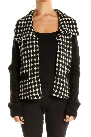 Black White Printed All Day Wear Sweater