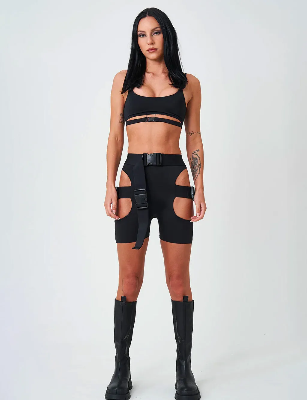 BUCKLE CAMI TOP - BLACK