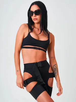 BUCKLE CAMI TOP - BLACK
