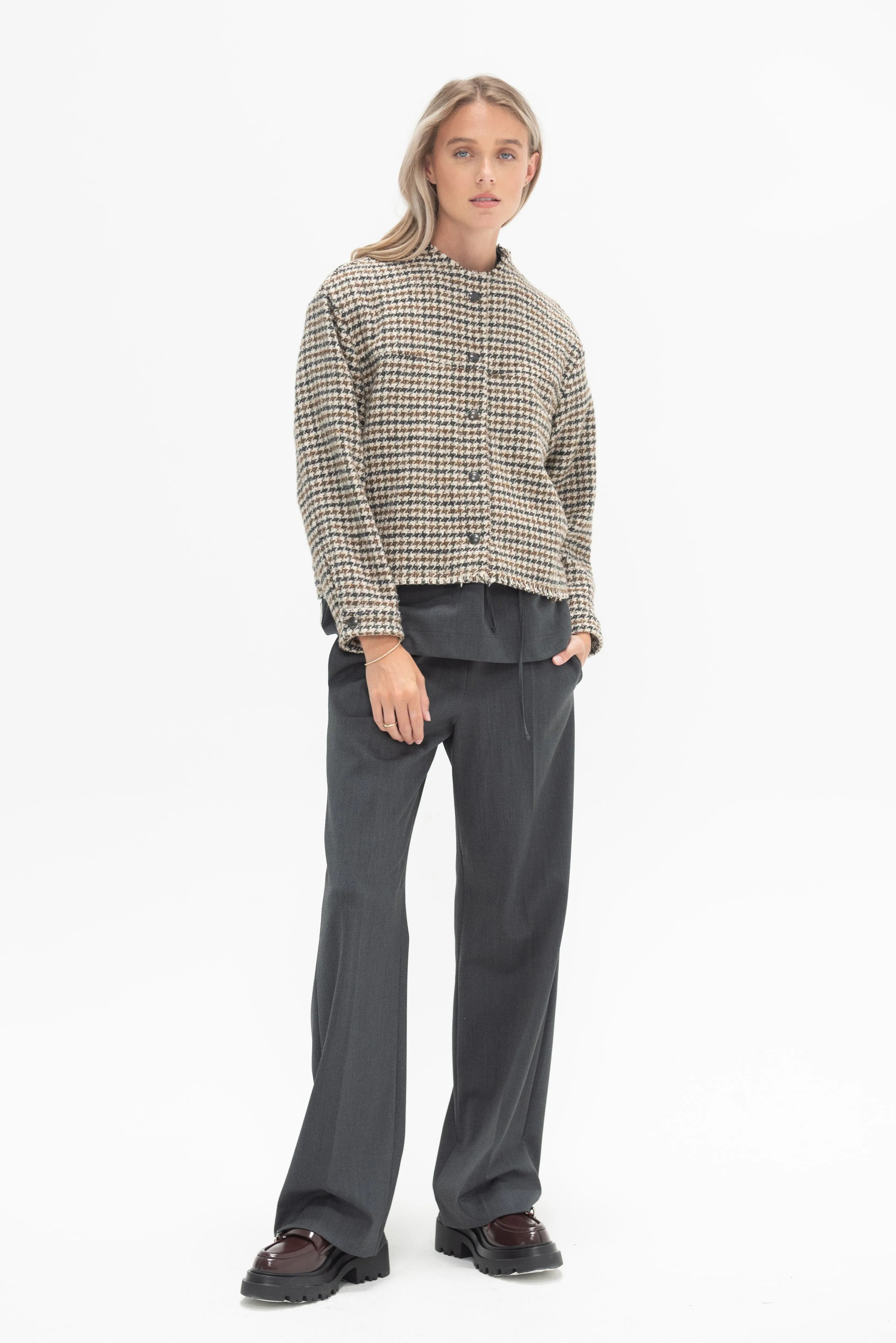 Cabanino Jacket, Natural/Navy/Brown
