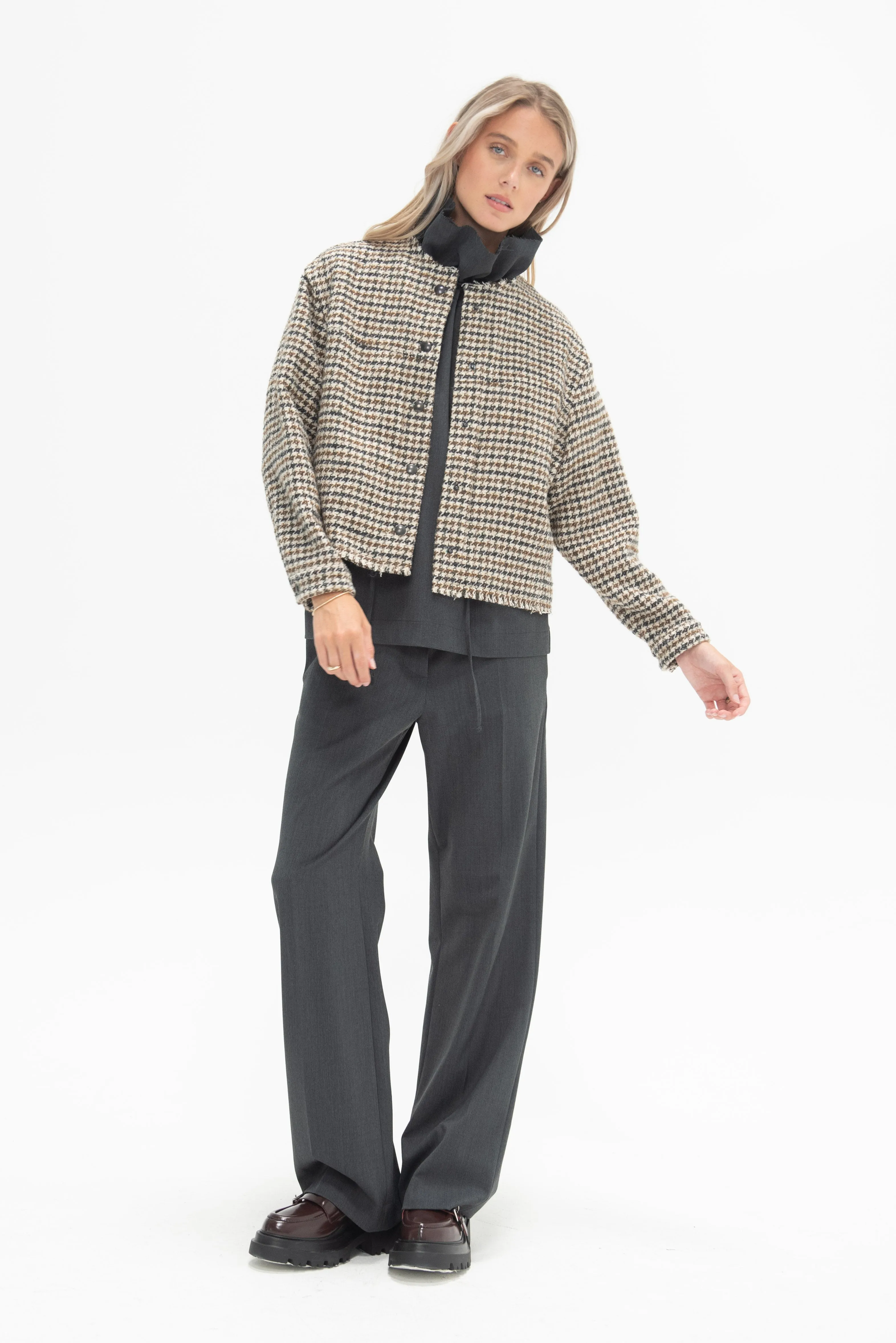 Cabanino Jacket, Natural/Navy/Brown