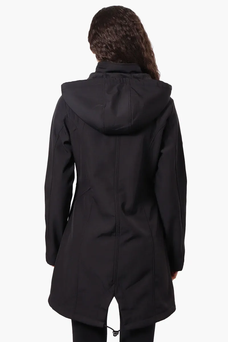 Canada Weather Gear Hooded Soft Shell Lightweight Jacket - Black