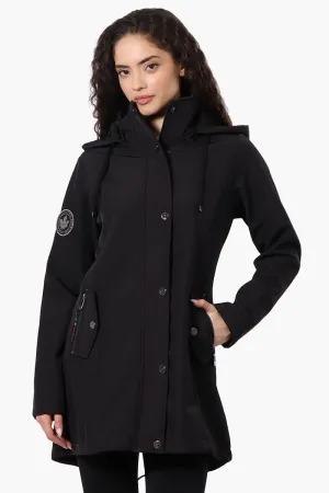 Canada Weather Gear Hooded Soft Shell Lightweight Jacket - Black