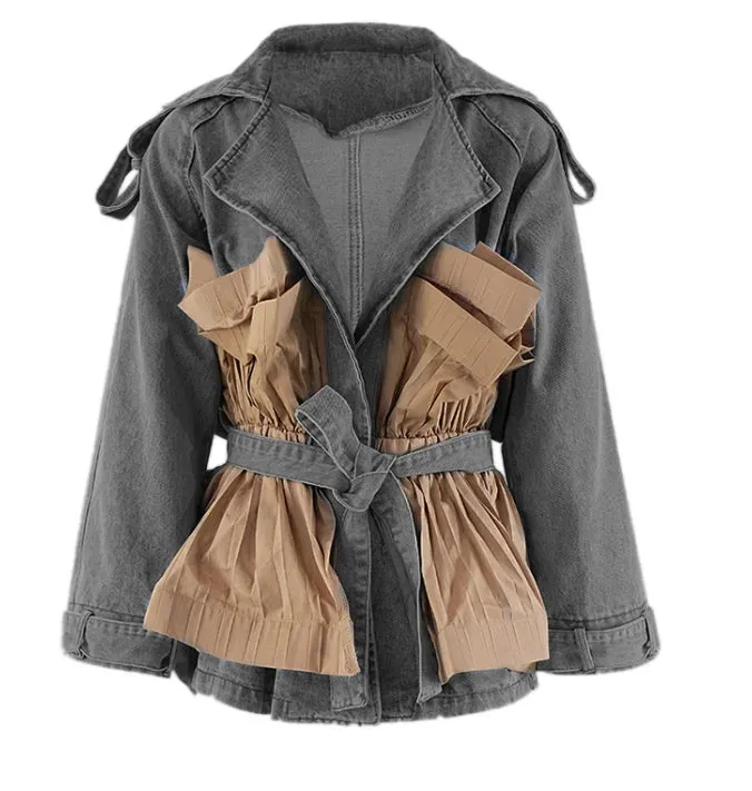Denim jackets with unusual Waist