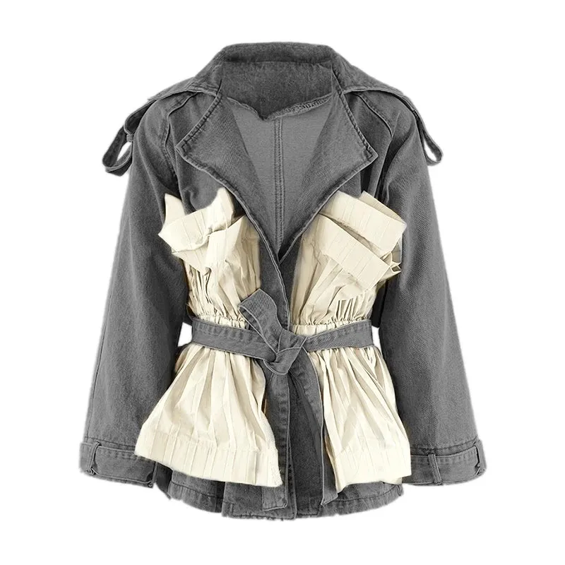 Denim jackets with unusual Waist