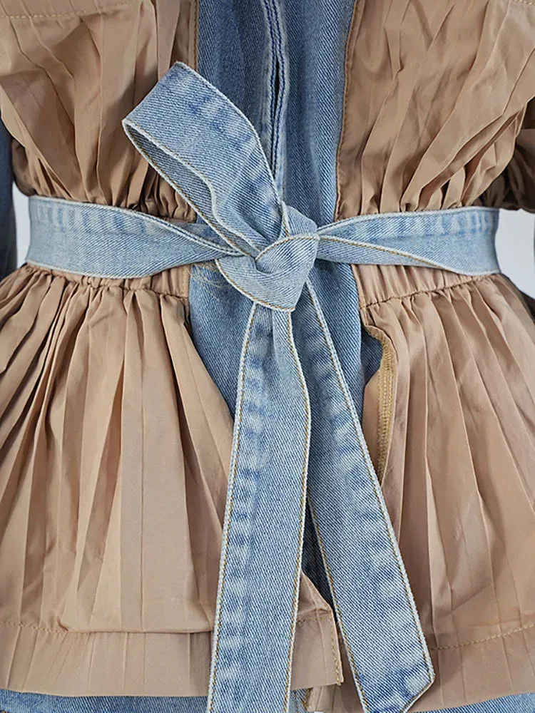 Denim jackets with unusual Waist
