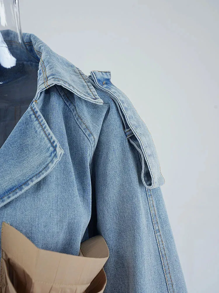 Denim jackets with unusual Waist