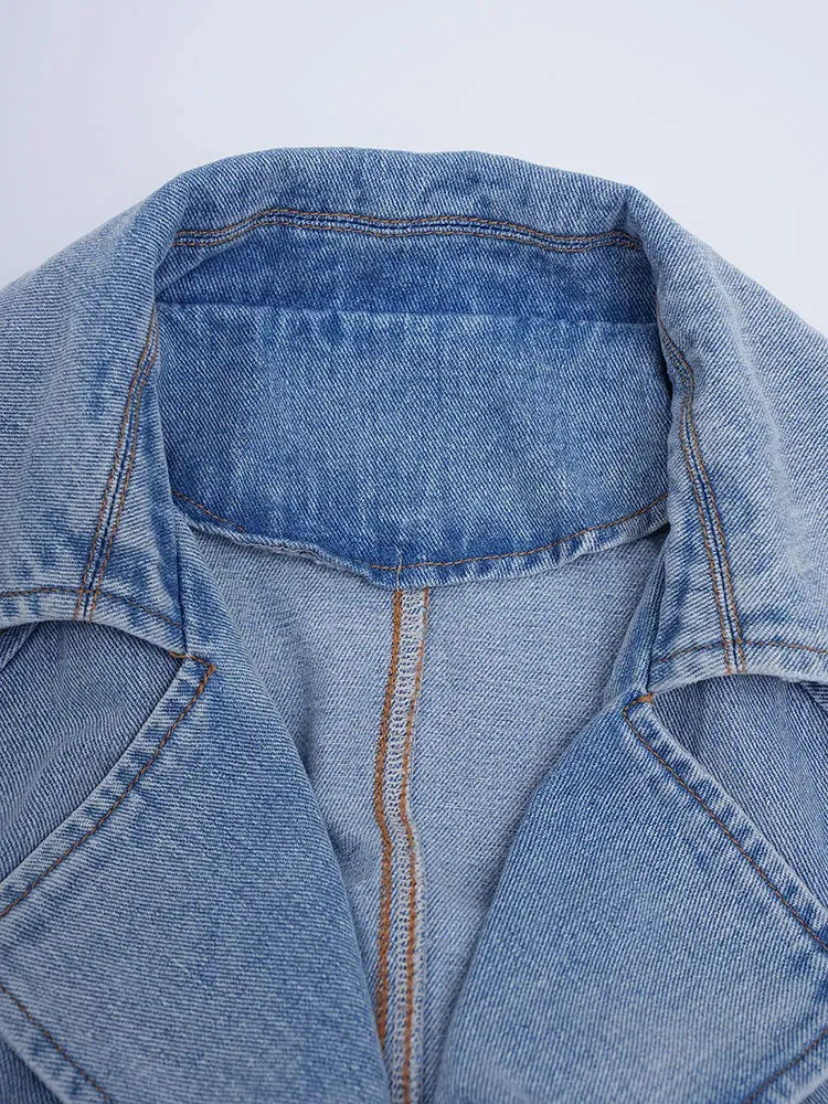 Denim jackets with unusual Waist