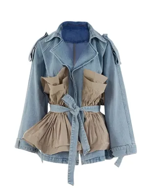 Denim jackets with unusual Waist
