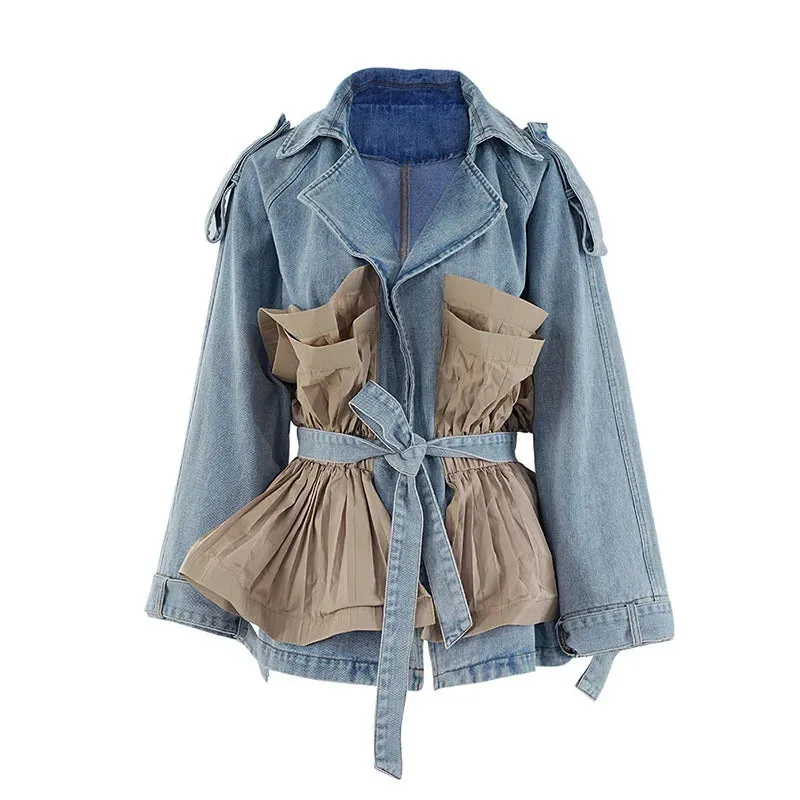 Denim jackets with unusual Waist