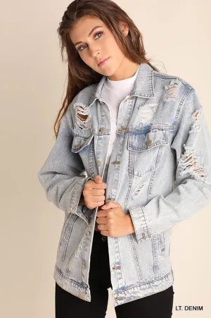 Distressed Denim Jacket