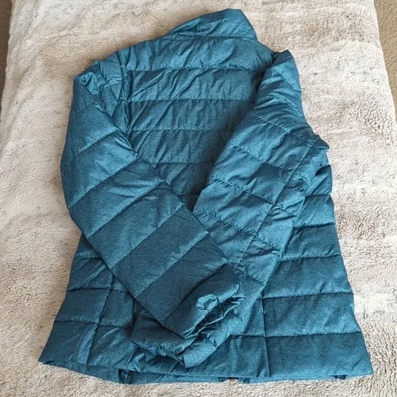 Eddie Bauer Green Blue EB650 Lighter Weight Packable Down Puffer Jacket Size XS