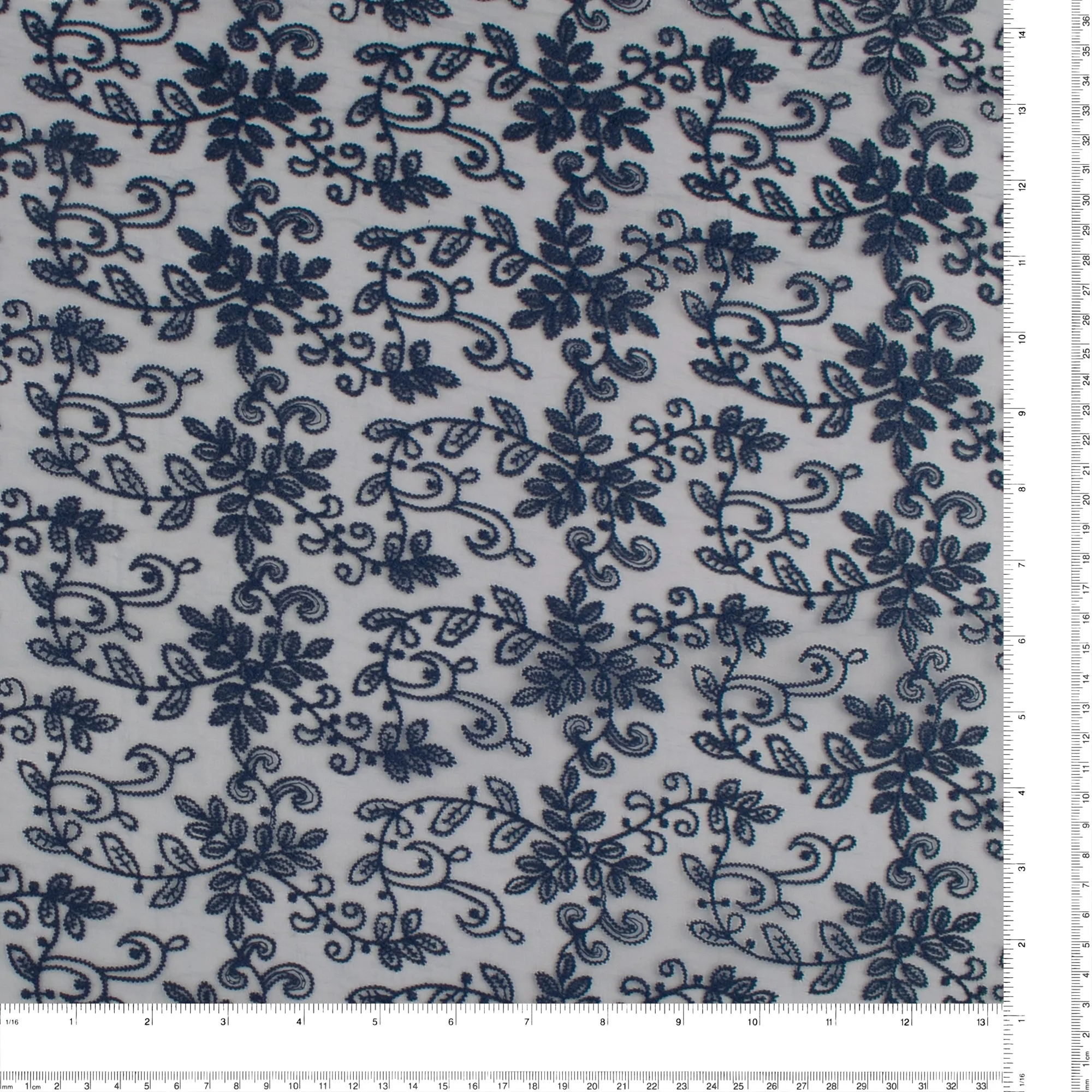 Embroidered Organza - CAROLINE - 003 - Blue
