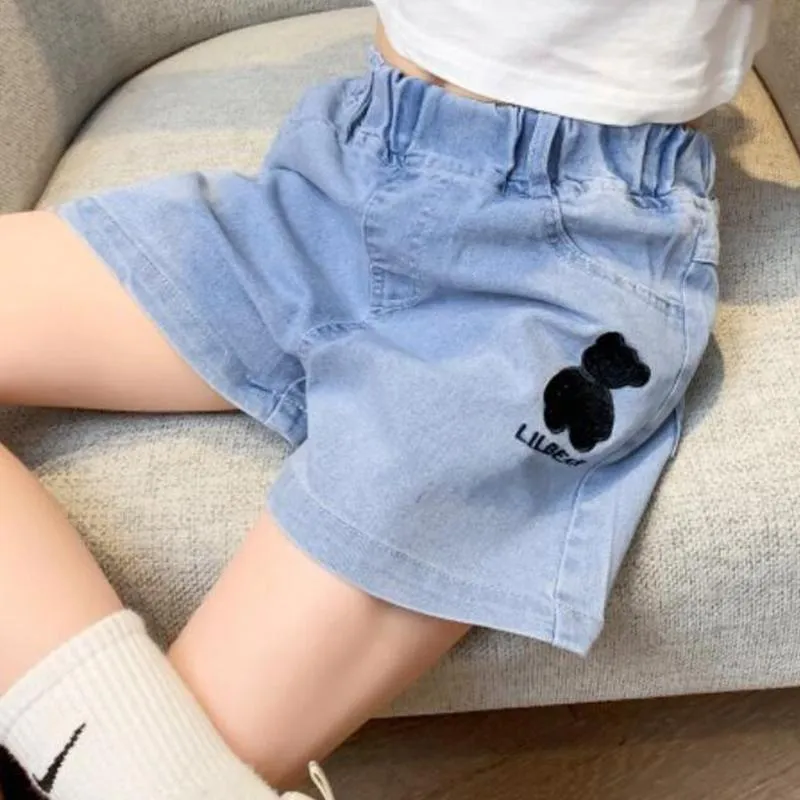 Girl Cartoon Bear Pattern Shorts