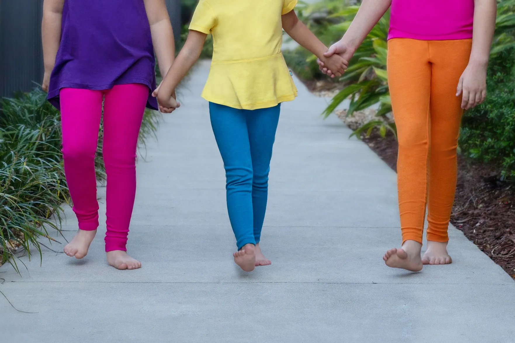 Girls Soft 100% Cotton Solid Colored Leggings | Red