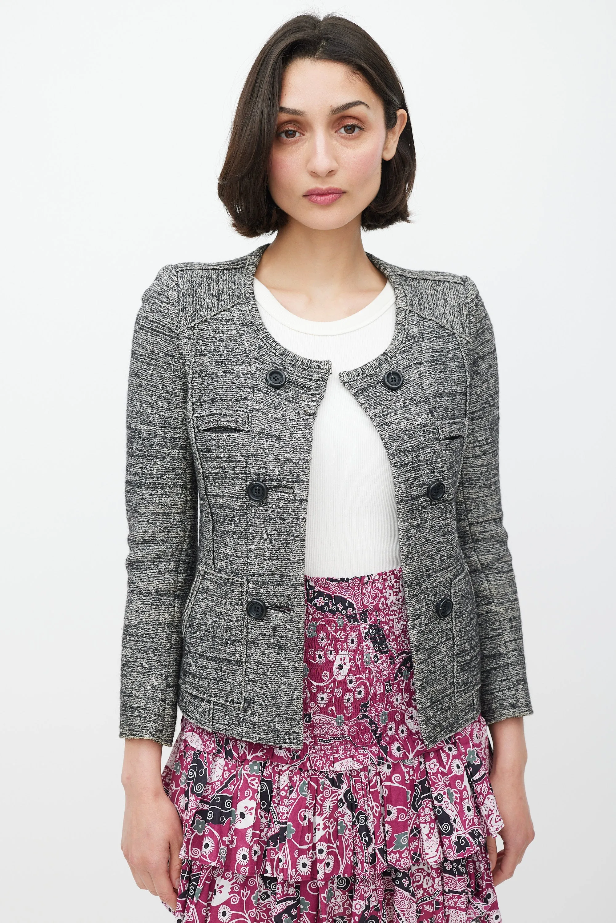 Grey Wool Tweed Jacket
