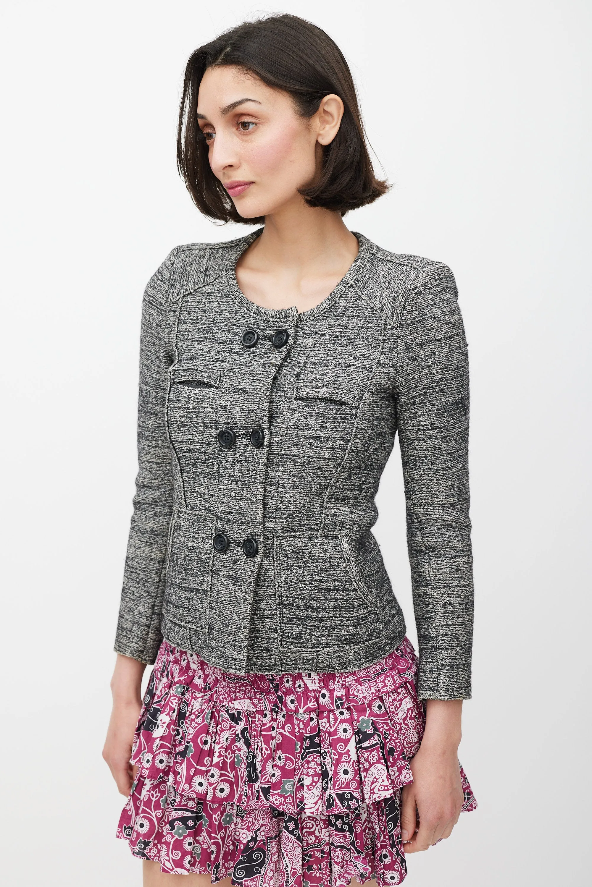 Grey Wool Tweed Jacket