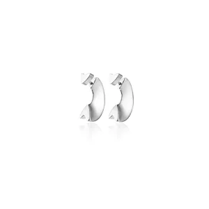 Hidden Heart Ear Jackets (Silver)