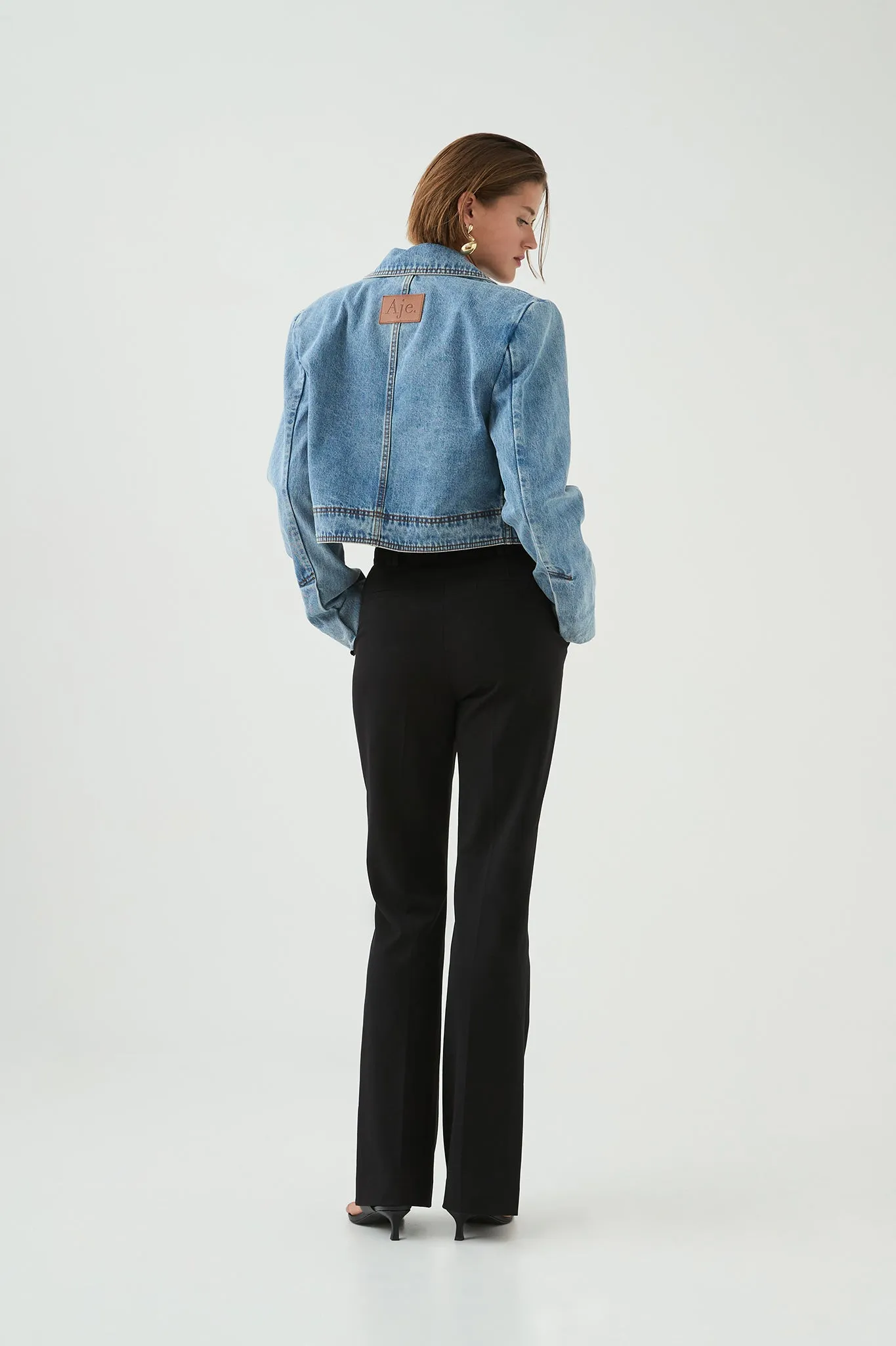Juno Cropped Denim Blazer