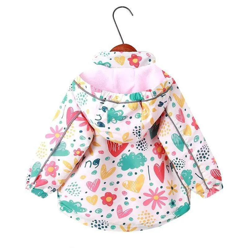 Kids Cartoon Print Hooded Jackets