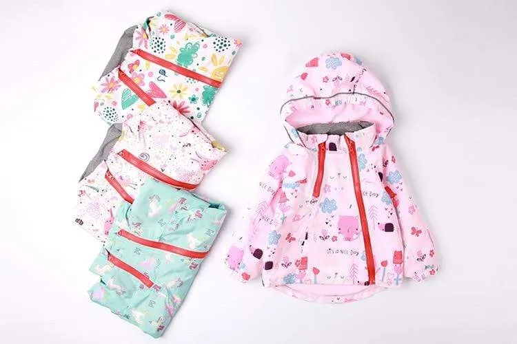 Kids Cartoon Print Hooded Jackets