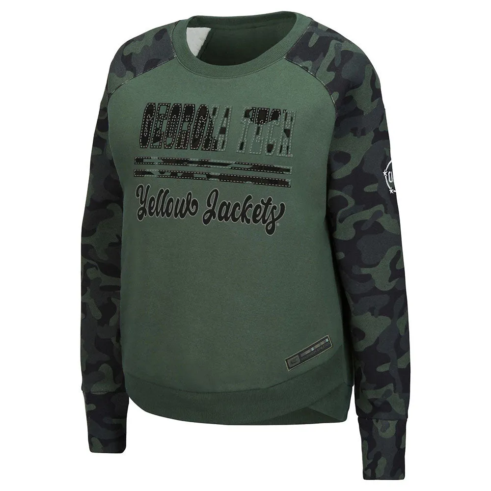 Ladies Georgia Tech Yellow Jackets OHT Frank Camo Crew