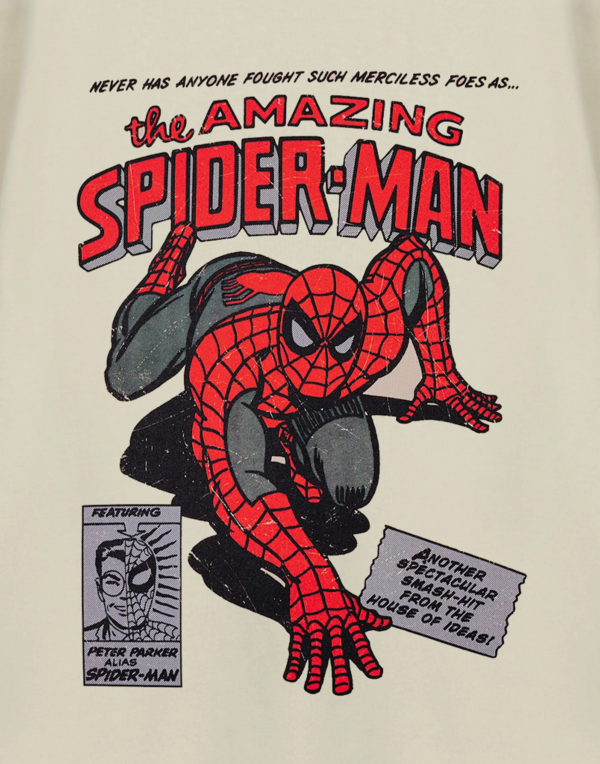 Marvel The Amazing Spiderman Mens Beige Sweatshirt