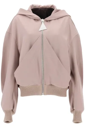 oversized hooded bomber jacket 241WCB41W046 BEIGE