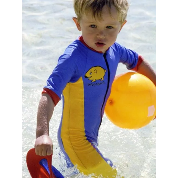 Ozi Varmints All In One Zip Swimsuit - Red/Sun/Ocean