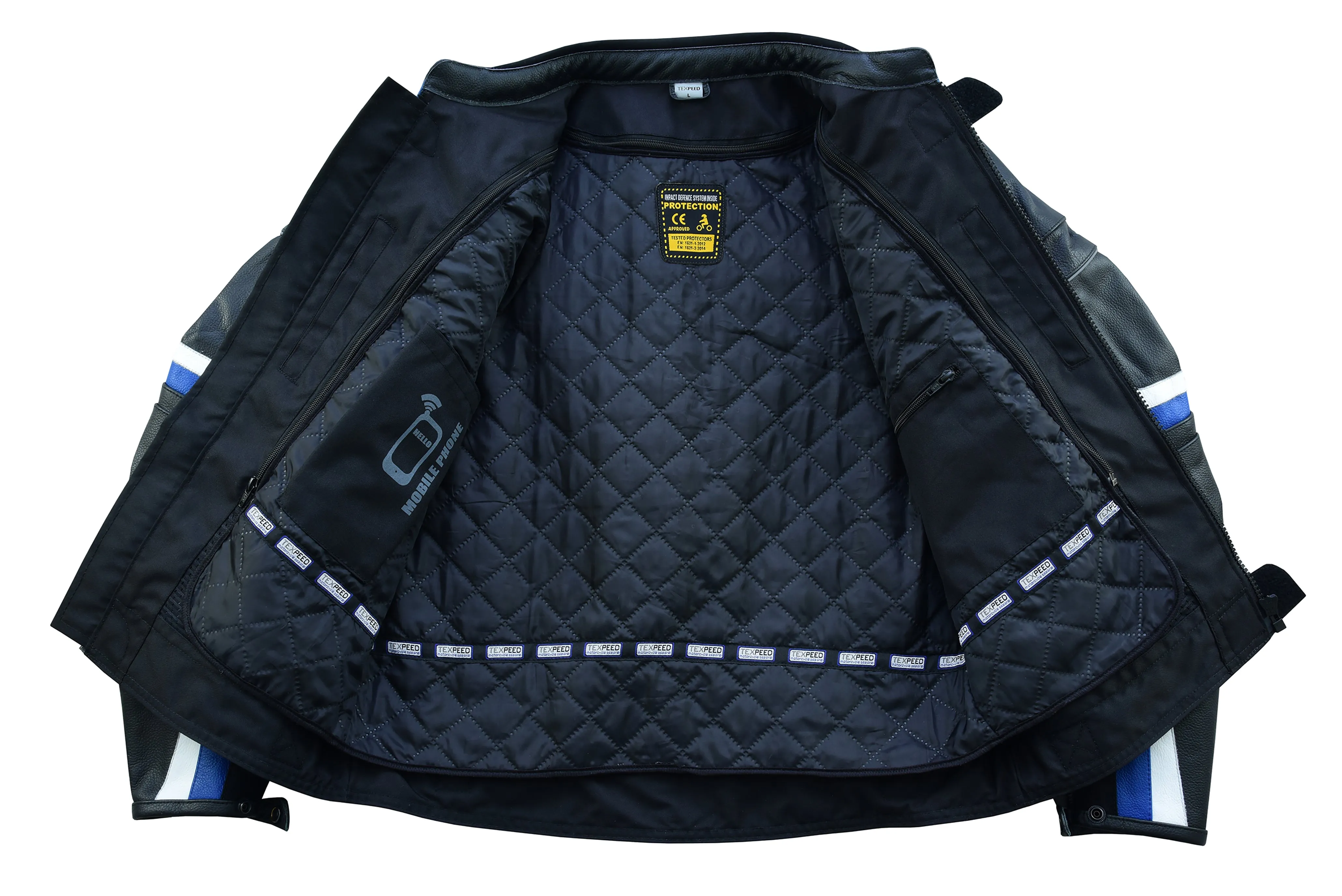 Racing Blue Leather Motorcycle Jacket