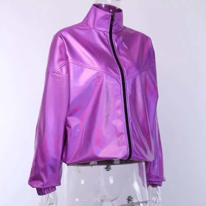 Reflective Stand Collar Jacket