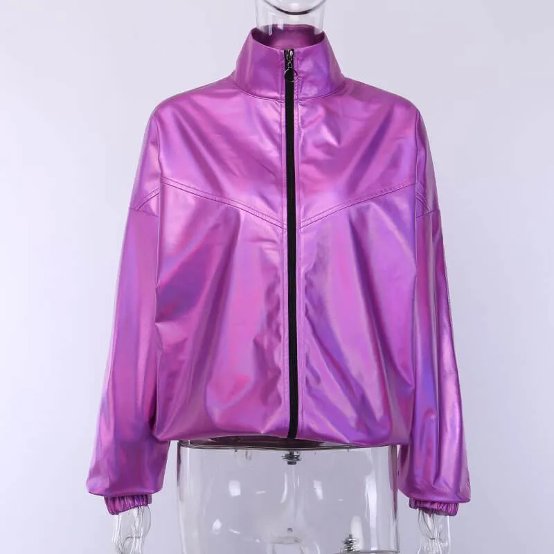Reflective Stand Collar Jacket