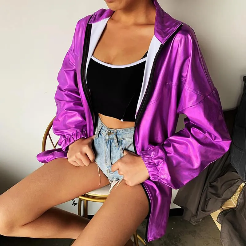 Reflective Stand Collar Jacket