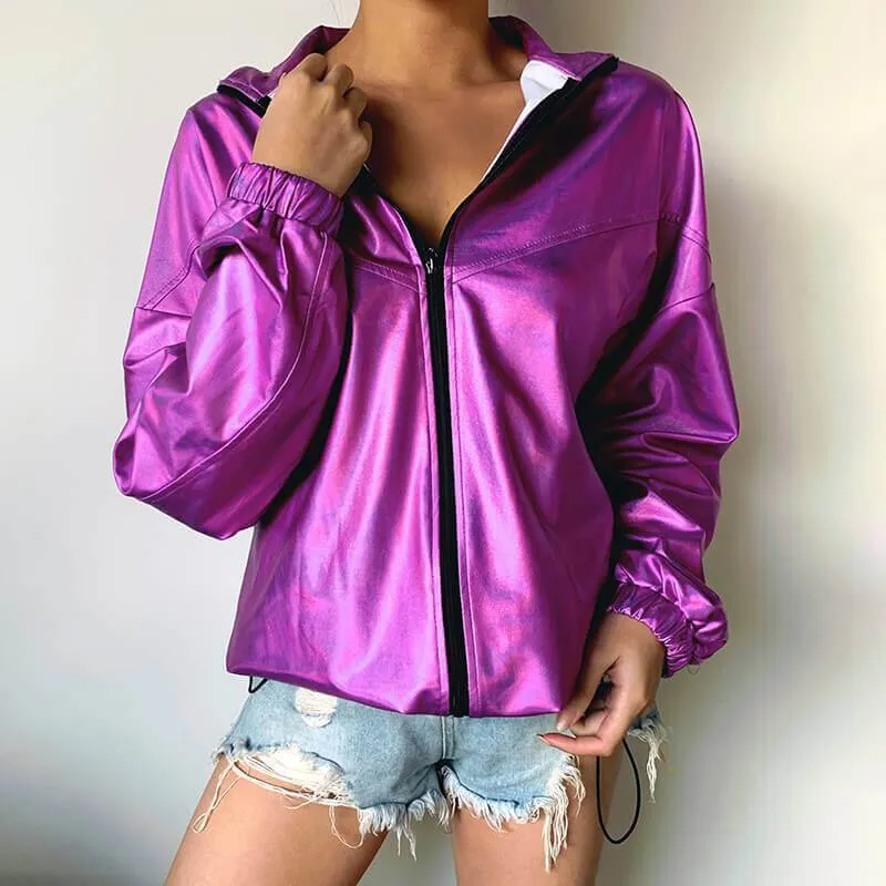 Reflective Stand Collar Jacket