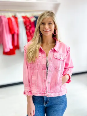 Rylee Pink Denim Jacket