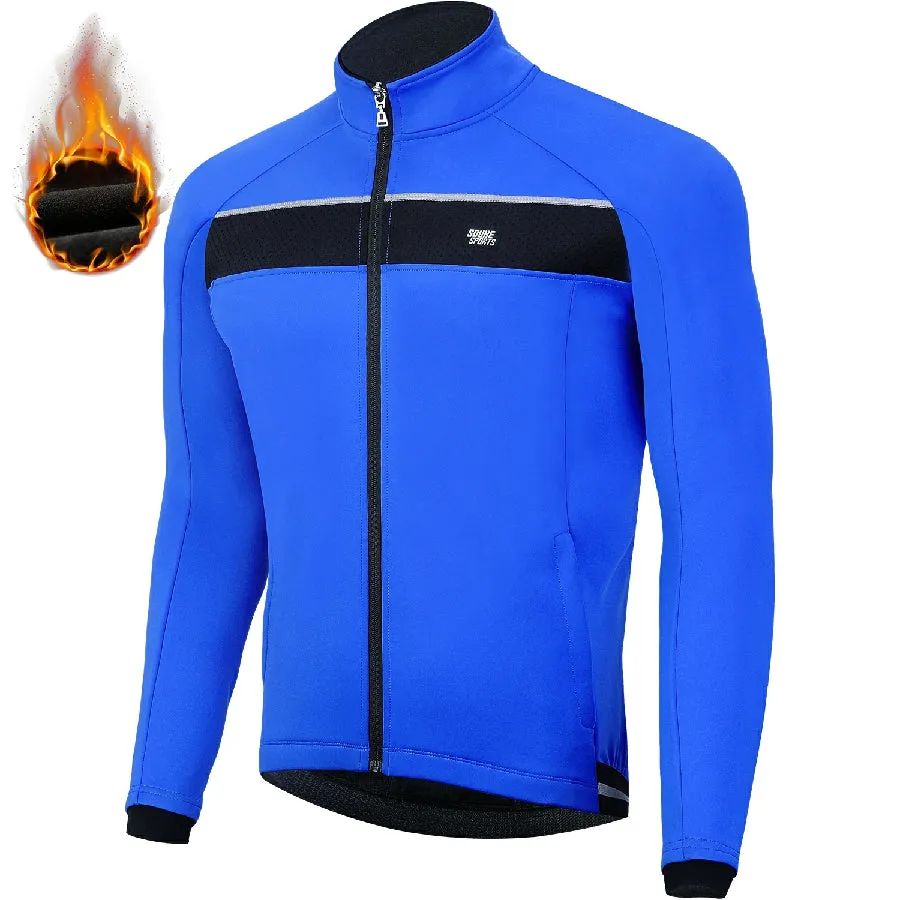 Souke Sports Men's Water Resistance Windbreaker Cycling Jacket with Pockets-JA0700-Blue