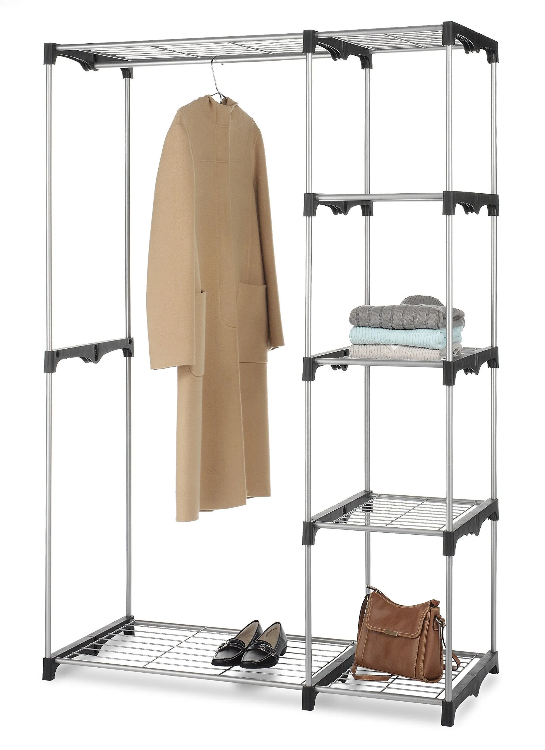 Whitmor Double Rod Freestanding Closet Heavy Duty Storage Organizer