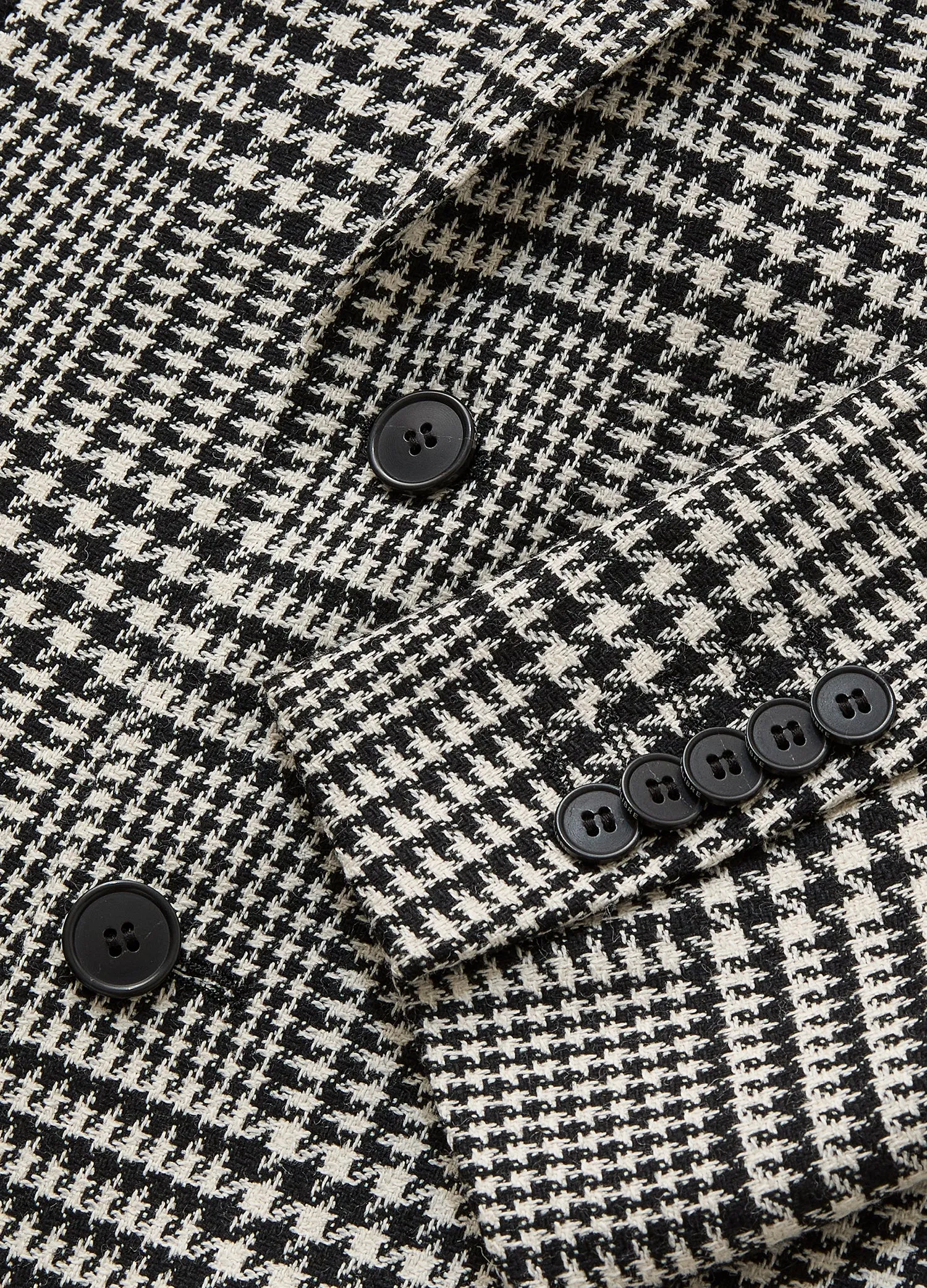 Wool Cotton Check Blazer Black Combo