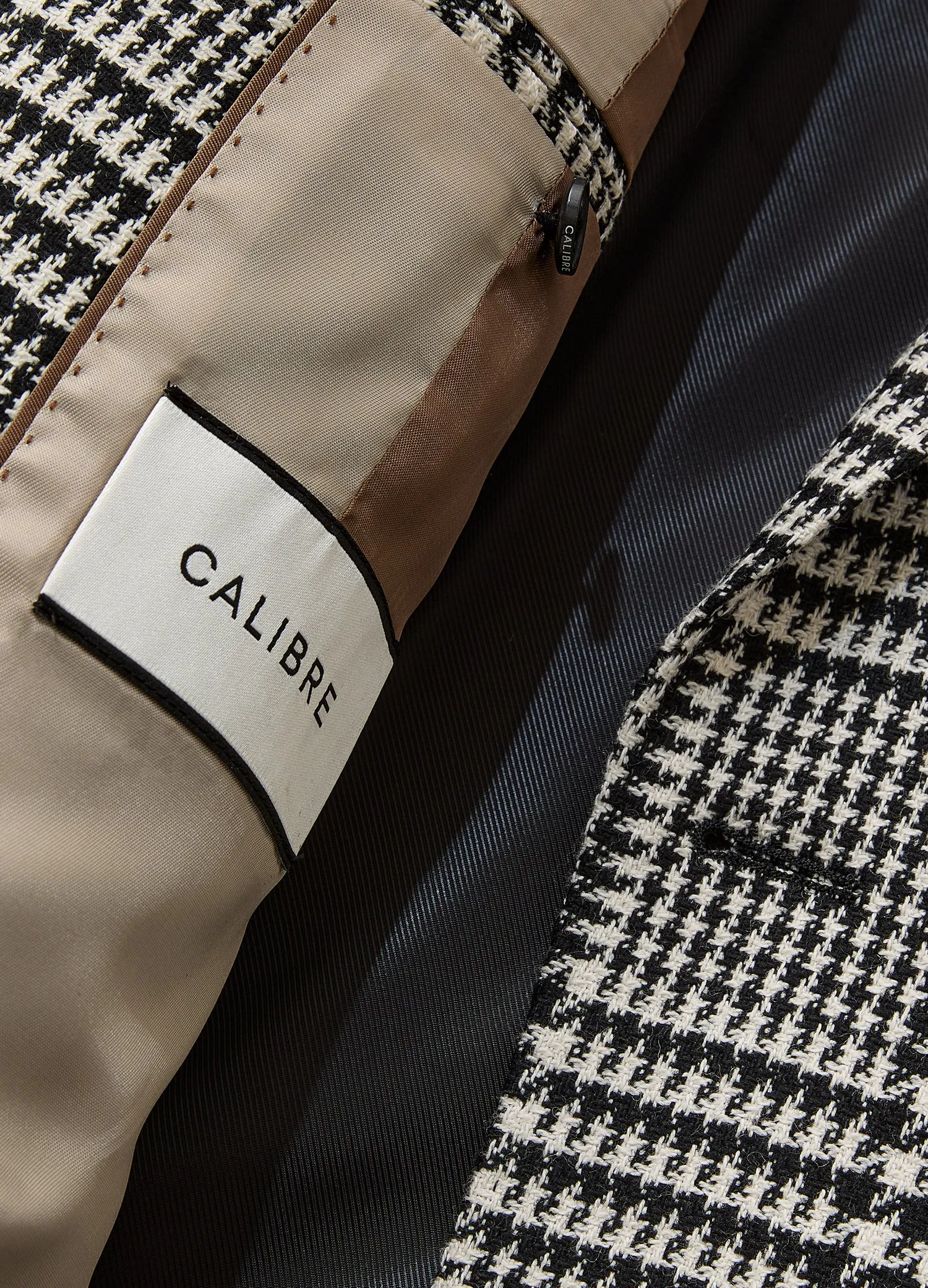 Wool Cotton Check Blazer Black Combo